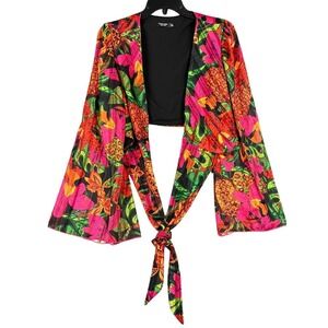 Shein Vacation Glam Crop Top Size XL Curve Beach Bolero Tropical Resort Boho